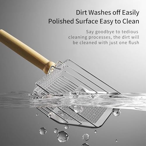 Qpets® Metal Litter Scoop Wooden Handle Fast Sifter Cat Potty Scooper 2 Kinds of Sifter Hole for 3-10Mm Clumping Clay 2PCS Qpets® Metal Litter Scoop Wooden Handle Fast Sifter Cat Potty Scooper 2 Kinds of Sifter Hole for 3-10Mm Clumping Clay 2PCS